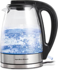 Hamilton Beach 1.7L Electric Kettle, Water Boiler & Heater, LED Indicator, Built In Mesh Filter, Auto Shutoff & Boil Dry Protection, Cordless Serving, Clear Glass (40864)