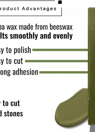 SuperDi Green DOP Wax Replacement for Lapidary Cabochons Cabbing Forming Buffing Polishing Cutting Made of Bees Waxs (2Pack)