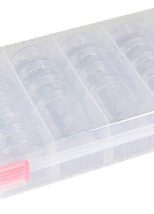 Everything Mary 28-Jar Bead Storage Organizer – Large Clear Case for Diamond Painting, Jewelry & Craft Beads – Durable Plastic Box with Screw-Top Jars for Diamond Art & Small Supplies