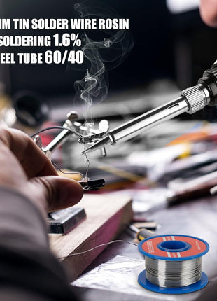 Soldering Iron Kit, 60W Soldering Iron with 5pc Interchangeable Tips, 10-in-1 Adjustable Temperature Solder Welding Tools, Fast Heating, Electronic Repair, 110V