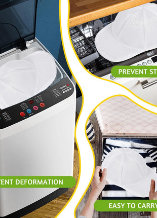 Eiito Hat Washer Cage Hats Cleaner, Hat Washer for baseball caps for Washing Machine or Dishwasher, Ball Cap Washer Frame for Flat & Curved Hats.2-Pack White