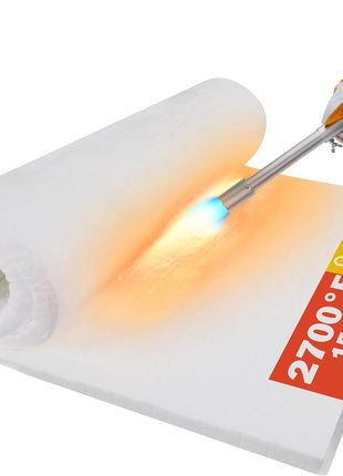 Ceramic Fiber Insulation Blanket, 24"x15.7"x1" Thick | 2600F Fireproof Insulation, for Wood Stove Baffle, Fireplace, Pellet Stove, Chimney, Furnace, Boiler, Pizza Ovens and Forge