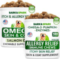 Allergy Relief + Omega 3 Bundle - Anti-Itch Skin & Coat Supplement + Itch Relief - Omega 3 Fish Oil + EPA & DHA Fatty Acids - Itching & Paw Licking + Joint Health - 360 Chews - Made in USA