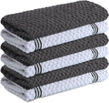 Infinitee xclusives 100% Cotton Kitchen Towels   15x25 Inch Ultra Soft Tea Towel, Super Absorbent Terry Dish Towels for Kitchen Linens |Grey|