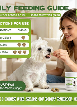 Dog Probiotics + Multivitamin Supplement, 15 in 1 Probiotic Chews for Dogs with Glucosamine Cranberry - 150 Soft Chews, Duck Flavor, Digestive Health, Diarrhea, Allergies, Joint Support, Immune System