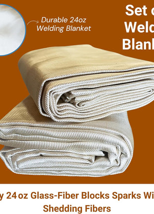 Supa Ant 6x8ft. Welding Blanket Fireproof (Pack of 2) - Heavy Duty Weld Fire Blanket Tools - Welders Cover for Men Curtain with Gloves - Large Welding Gear for Welder Accessories