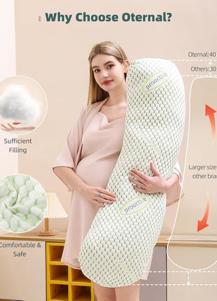 Oternal Pregnancy Pillow for Pregnant Women, Soft Pregnancy Body Pillow, Support for Back, Belly, Hips, Legs, Maternity Pillow with Detachable and Adjustable Pillow Cover