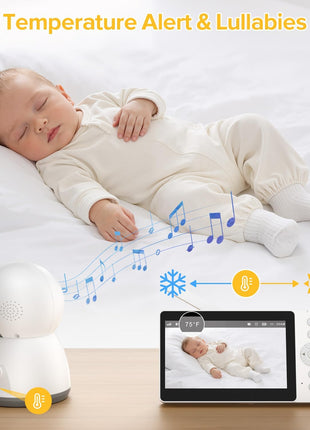 Baby Monitor, Baby Monitor with Camera and Audio, Secure No WiFi, Pan Tilt Video Camera with Night Vision, VOX, 2-Way Talk, 1300ft, Portable Video Audio Monitor Ideal for Baby/Elderly/Pet