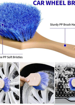 Wontolf 62'' Car Wash Brush with Long Handle Chenille Microfiber Car Wash Mop Mitt Kit Car Detailing Brush Cleaning Kit Window Squeegee Car Duster Drying Towels Tire Brush for Cars RV Truck Boat