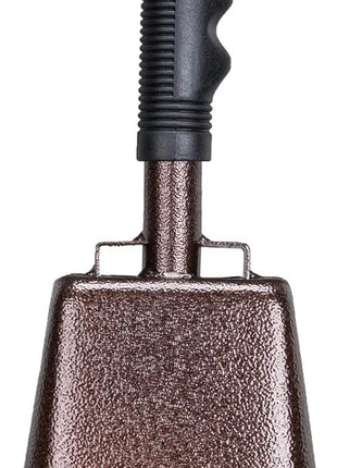 10 Inch Steel Cowbell with Handle Cheering Bell for Sports Events Large Solid School Bells & Chimes Percussion Musical Instruments Call Bell Alarm(Copper)