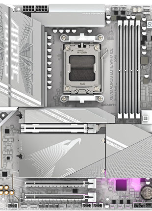 GIGABYTE X870 AORUS Elite WIFI7 ICE AMD AM5 LGA 1718 Motherboard, ATX, DDR5, 4X M.2, PCIe 5.0, USB4, WIFI7, 2.5GbE LAN, EZ-Latch, 5-Year Warranty