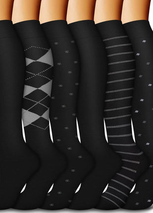 Bluemaple 6 Pack Copper Compression Socks for Women and Men Circulation-Best Support for Medical, Running,Nursing,Athletic