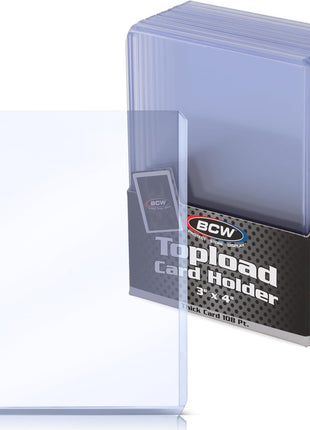 BCW 108 PT. Thick Card Topload Holder - Pack of 1 | Durable Rigid PVC Toploader | Toploaders for Memorabilia, Jersey, Patch, and Relic Cards