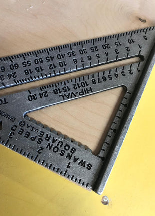 SWANSON Tool Co S0101 7 Inch Speed Square, Blue | Made in the USA aluminum alloy rafter square w/ black embossed scales/degrees/scribing for spot-on measurements every time