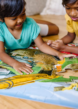 Melissa & Doug Building Site Floor Puzzle, 48 pc Jumbo Jigsaw Puzzle, Educational Screen Free Activity for Toddler, Preschoolers and Kids Ages 3+ (2 x 3 Feet) - FSC Certified