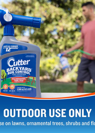 Cutter Backyard Bug Control Spray Concentrate (2 Pack), Kills Mosquitoes, Fleas & Listed Ants, 32 fl Ounce
