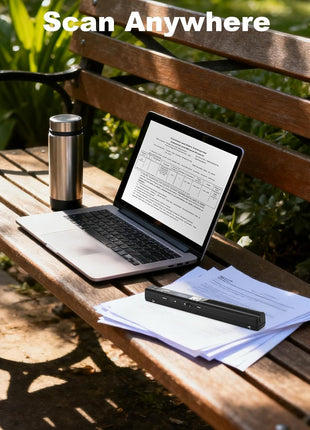 Portable Document Scanner, 900DPI Handheld Scanner Wand for Documents & Receipts, A4 Photo Image Scanner JPG/PDF, Portable Scanner for Laptop, USB 2.0 High Speed Transfer, Supports Micro SD Card