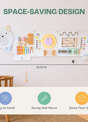 Sensory Wall Panel for Kids – Toddler Learning Activity Center - Emotional Development & Fine Motor Skills – Toddler Learning Activity Center- Busy board Montessori toys