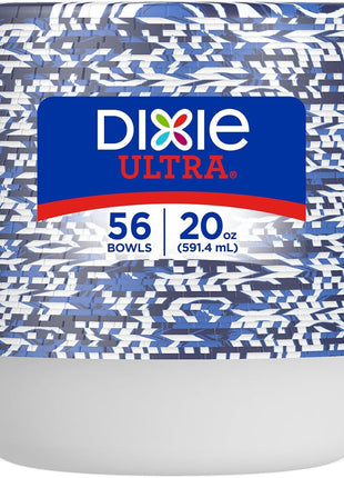 Dixie Ultra, Large Paper Bowls, 20 Oz, 56 Count, Microwave Safe, Compostable, Disposable Bowls Great For Breakfast, Lunch, And Dinner Meals