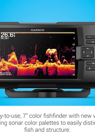 Garmin Striker Vivid 7cv, U.S. with GT20-TM Transducer - Easy-to-Use 7-inch Color Fishfinder and Sonar Transducer, Vivid Scanning Sonar Color Palettes (010-02552-00)