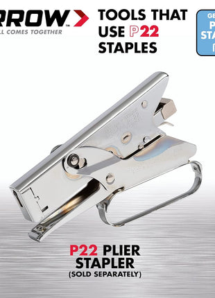 Arrow 224 Heavy Duty P22 Staples for Use with Plier-Type Paper and Bag Staplers in Restaurants, Offices, Classrooms, 5050-Pack, 1/4-Inch Leg Length, 7/16-Inch Crown Width