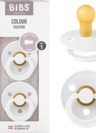 BIBS Pacifiers Colour Collection | Natural Rubber Baby Pacifier | Set of 2 BPA-Free Soothers | Made in Denmark | 0+ Months (Pack of 2) | Dusty Blue/Steel Blue