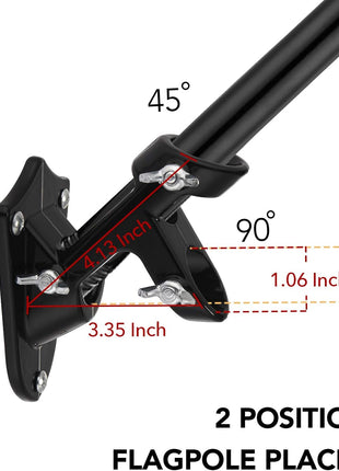 Yeesun Flag Pole,6FT American Flag Pole & Bracket-Flagpoles for 3 x 5 Flags Holder for House Porch & Outdoor,Tangle Free and Wall Mount Flag Pole Kit (Without flag,Black)