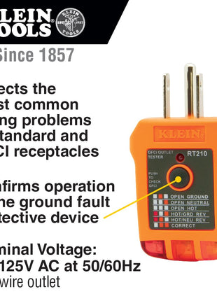 Klein Tools 80025 Outlet Tester Kit with GFCI Tester and Non-Contact Voltage Test Pen, 2-Piece