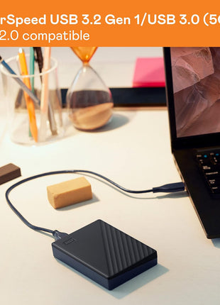 WD 6TB My Passport, Portable External Hard Drive, Black, Backup Software with Defense Against ransomware, and Password Protection, USB 3.1/USB 3.0 Compatible - WDBR9S0060BBK-WESN