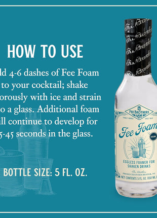 Fee Brothers Fee Foam   Cocktail Foamer and Mixer, Egg Substitute, Vegan Friendly, Gluten Free, 5 fl oz