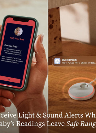 Owlet Dream Sock Smart Wearable Baby Monitor Tracks Heart Rate & Oxygen in Real Time Parents Receive Alerts, Sleep Insights & More via App - Mint