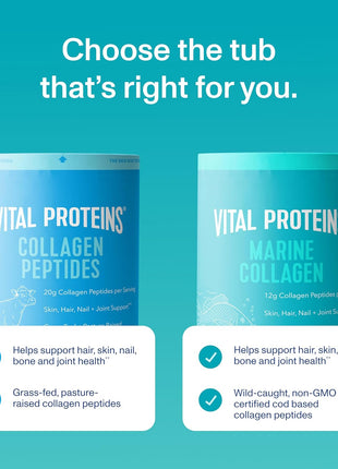 Vital Proteins Marine Collagen Peptides Powder Supplement, 7.8oz | Marine Collagen Peptides, Supports Hair Skin Nails & Joints, Hydrolyzed Collagen, 12g Per Serving