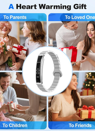 Smart Bracelet for Women Men, Health Activity Fitness Trackers, 24/7 Heart Rate & Sleep Tracker, HRV & Stress Monitor, Smart Wristband with 2 Bands for Calorie/Step Counter, Free APP for iOS & Android