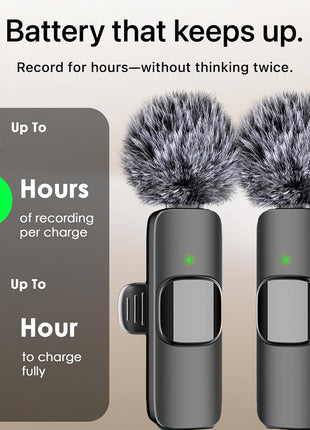 Mini Mic Pro (Latest Model – #1 Microphone for iPhone & Android, Wireless Mini Microphone, Clear Voice, Noise Cancelling, Lavalier Mic for TikTok, YouTube & Interviews