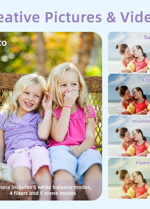 Digital Camera, FHD 4K Digital Camera for Kids Purple with 64GB SD Card 16X Digital Zoom, Cameras for Photography Compact Point and Shoot Camera for Teen Boys Girls Kids Autofocus Camera Digital