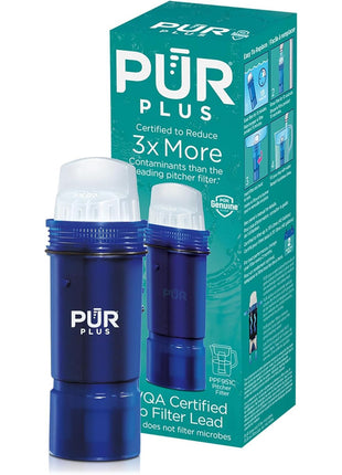 PUR Plus Lead Reducing Water Pitcher and Dispenser Replacement Filter, 1-Pack, NSF & WQA Certified – Compatible with All PUR Pitchers and Dispensers, Blue, PPF951K1 | Compatible with All PUR Pitchers and Dispensers, 1 Pack