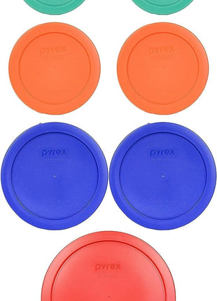 Pyrex Food Storage Plastic Replacement Lid Set (Red, Cobalt Blue, Orange, Green)