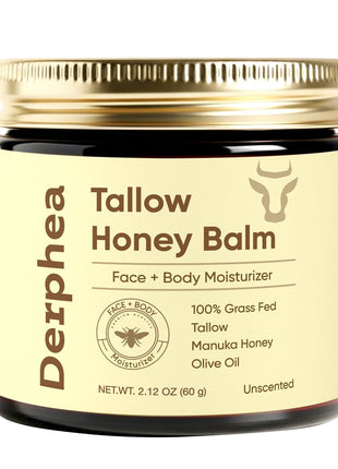 Crepey Skin Repair Cream - Tallow Honey Balm for Aging Skin with Raw Manuka Honey & Olive Oil - Advanced Crepe Fix Cream Face Moisturizer for Crepey, Mature, Dry Skin