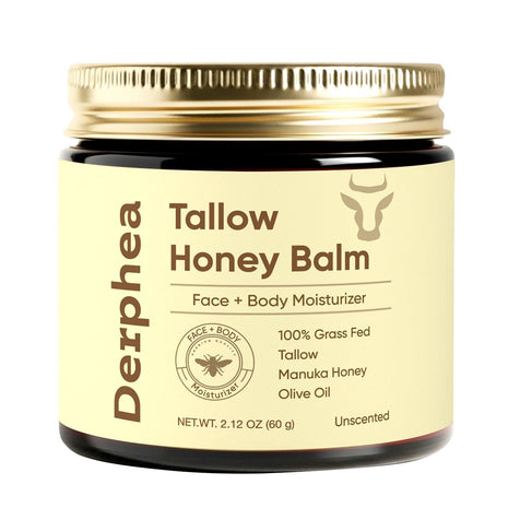Crepey Skin Repair Cream - Tallow Honey Balm for Aging Skin with Raw Manuka Honey & Olive Oil - Advanced Crepe Fix Cream Face Moisturizer for Crepey, Mature, Dry Skin
