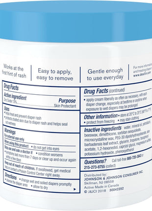 Desitin Daily Defense Baby Diaper Rash Cream with 13% Zinc Oxide, Barrier Cream to Treat, Relieve & Prevent Diaper Rash, Hypoallergenic, Dye-, Phthalate- & Paraben-Free, 16 oz