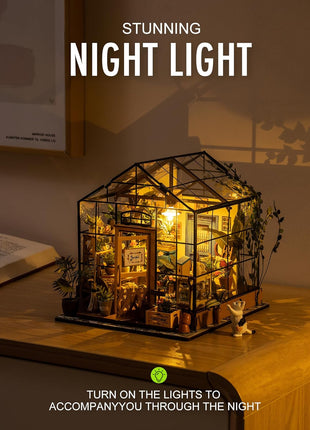 Rolife DIY Miniature Greenhouse Kits for Adults - Cathy's Flower House | Beginner-Friendly Diorama Kits Mayberry Street Tiny House For Adults, Birthday/Christmas Decor Crafts Gifts For Plant Lovers