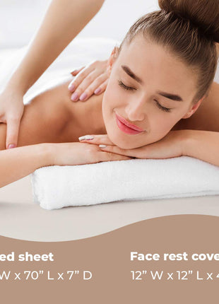 ForPro Waterproof Massage Table Cover, Natural | for Massage & Treatment Tables, Disposable Table Sheets, Spa Bed Sheets, Esthetician Table Linens, Salon & Spa Essentials