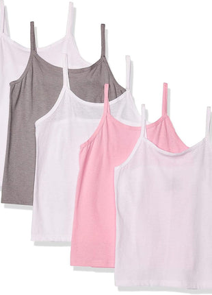 Hanes Girls' Camisole, 100% Cotton Tagless Cami, Toddler Sizing, Multiple Packs & Colors Available