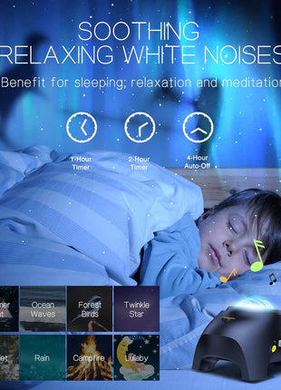 Northern Galaxy Light Aurora Projector with 33 Light Effects, LED Star Projector for Bedroom Nebula Lamp, Remote Control, White Noises, Bluetooth Speaker for Parties