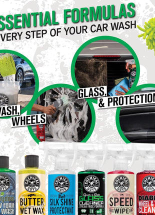 Chemical Guys 16-Piece Arsenal Builder Car Wash Kit with Foam Cannon, Bucket, and 6 x 16 oz Care Chemicals - Car Detailing Kit Works with Pressure Washers, Trucks, SUVs, Motorcycles, and More