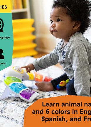 Baby Einstein Glow & Discover Light Bar Musical Toy, Activity Station, Sitting Up and Tummy Time Toy, Color and Animal Learning Toy, Infant Ages 3 Months+