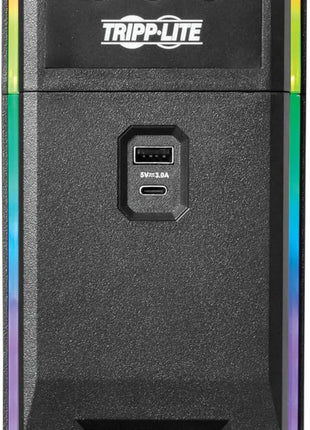 Tripp Lite Pure Sine Wave Gaming UPS Battery Backup, 1000VA 600W 120V, Detachable LCD, Automatic Voltage Regulation, USB, RGB LED Lights, 3-Year Warranty & $250K Insurance (SMART1000PSGLCD)