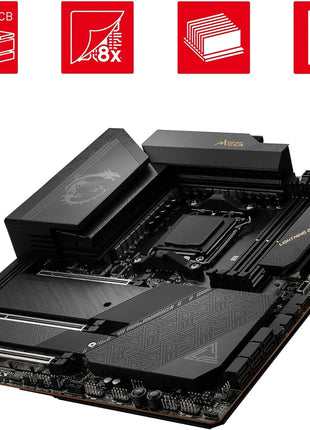 MSI MEG X670E ACE Gaming Motherboard (AMD Ryzen 9000/8000/7000 Series Processors, AM5, DDR5, PCIe 5.0, SATA 6Gb/s, M.2, USB 3.2 Gen 2, Wi-Fi 6E, Bluetooth 5.3, HDMI/DP, EATX)