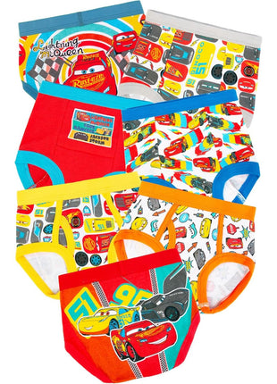 Disney Boys' Pixar Cars Toddler Potty Training Pant & Brief Combo Option, Stickers & Tracking Chart in Sizes 18m, 2t, 3t, 4t