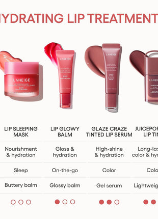 LANEIGE Glaze Craze Tinted Lip Serum: Hydrating Lip Serum for Glossy, Nourished Lips with Plumping Polypeptides